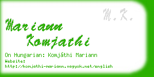 mariann komjathi business card